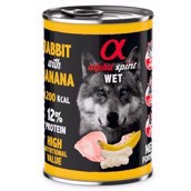 Alpha Spirit dåsemad, Rabbit with Banana, 400g