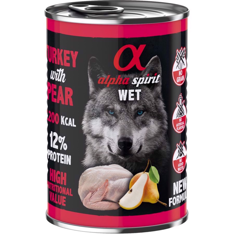 Alpha Spirit dåsemad, Turkey with pear, 400g