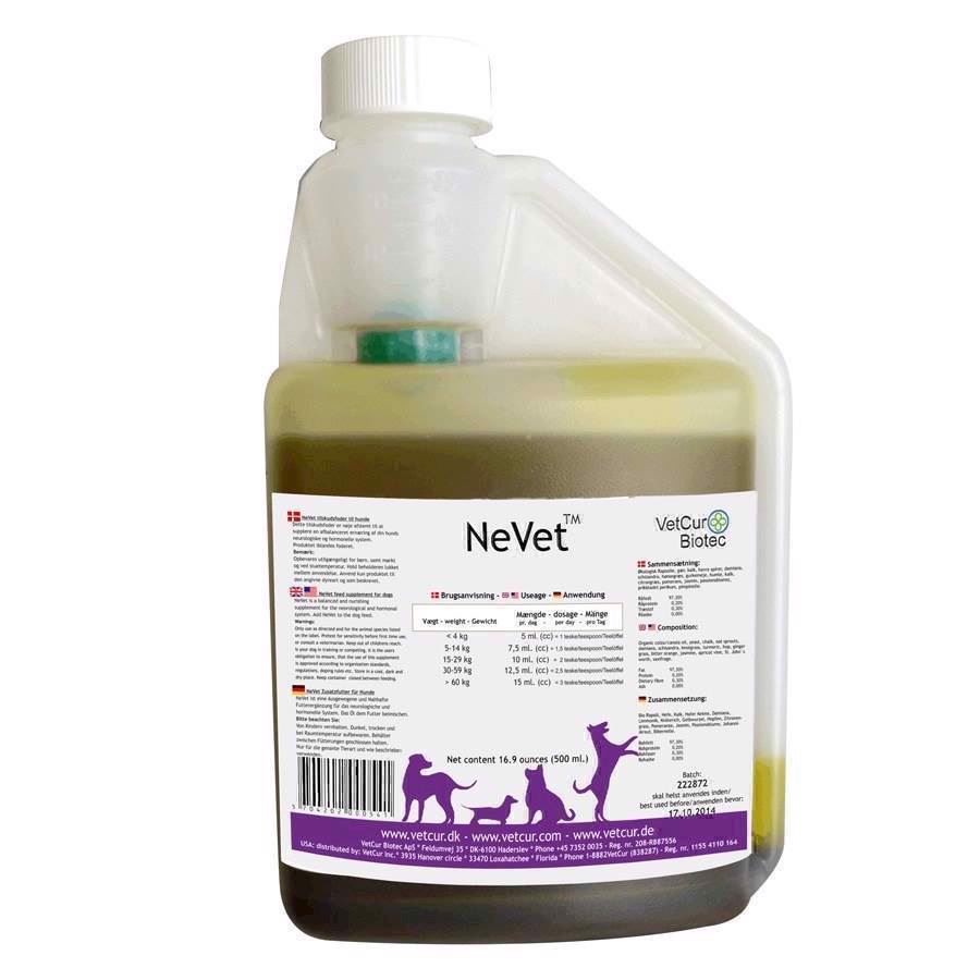 NeVet til hunde til nerve- og hormonsystemet, 500ml