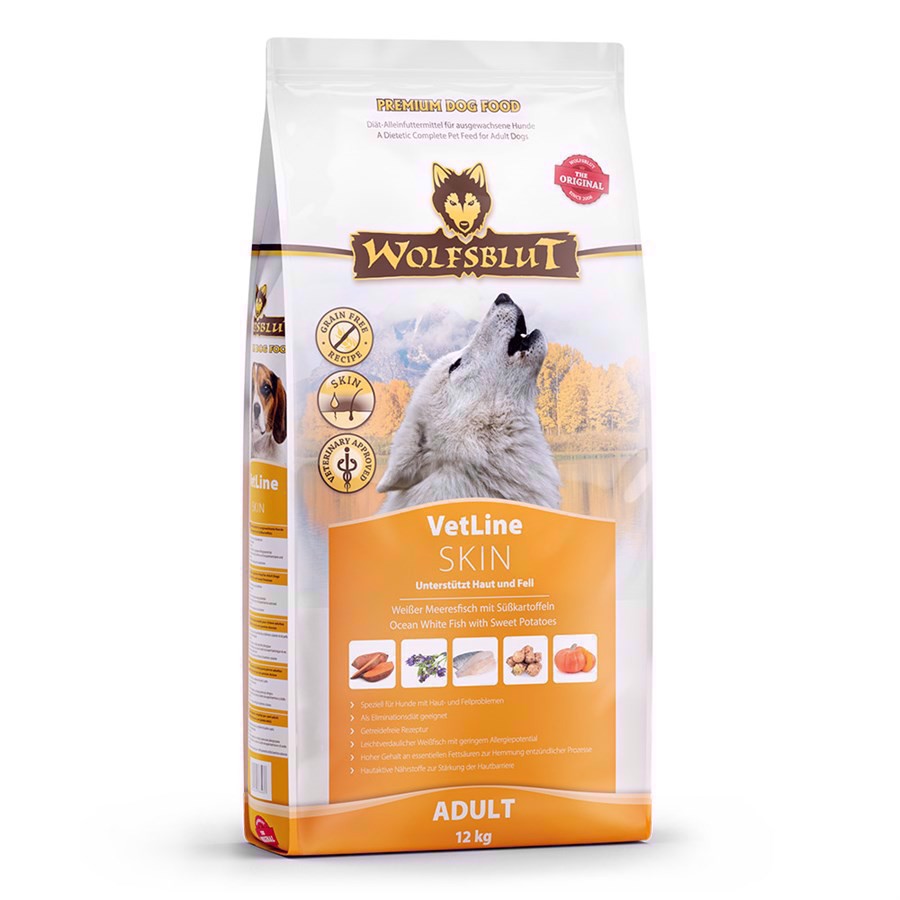 WolfsBlut VetLine Skin & Coat til pelsproblemer, 12 kg