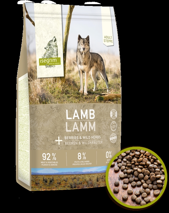 Isegrim Adult Steppe tørfoder, Lamb, 12 kg