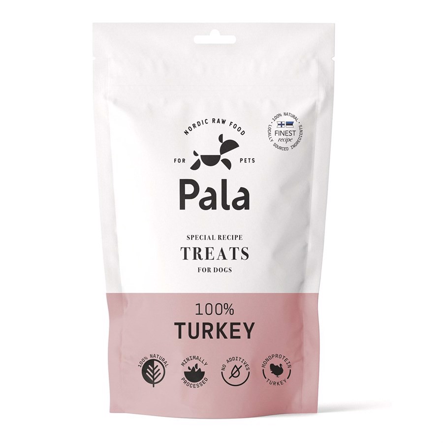 Se Pala Turkey Treats, 100g hos Hundefoder.dk