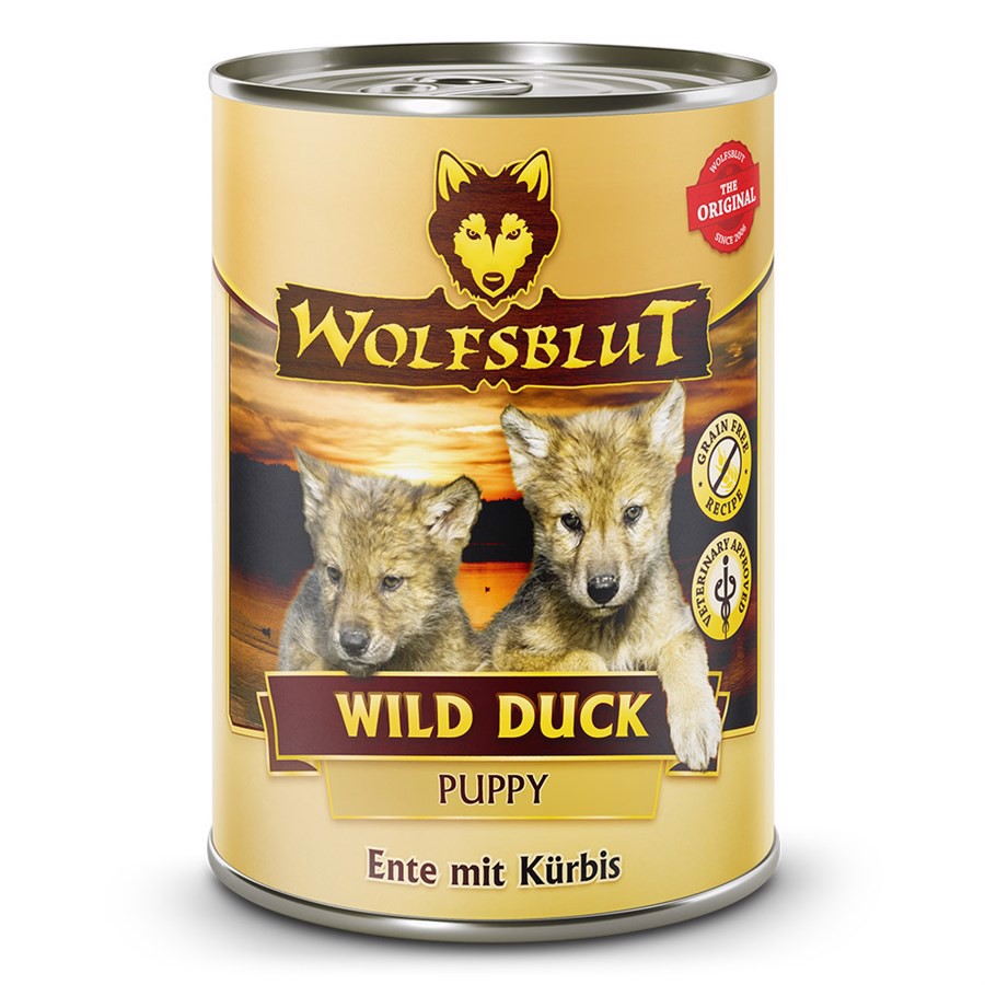 Wolfsblut Wild Duck Puppy dåsemad, 395g