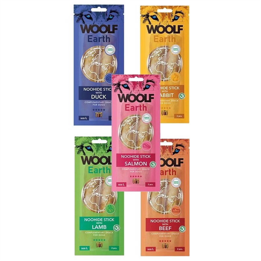 Woolf Noohide Sticks Mixpakke med 5 x Large poser